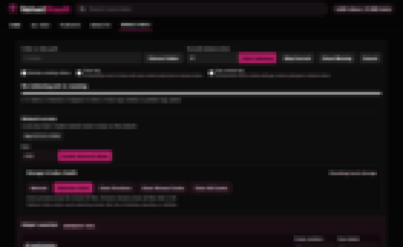 Blurred manage index panel